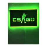 dekoraven Csgo Led Işıklı Ahşap Tablo 55x40 cm Yeşil, TYC00255253509