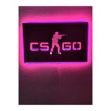 dekoraven Csgo Led Işıklı Ahşap Tablo Pembe 55x40 cm, TYC00255253509