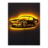 dekoraven Dekoratif Led Işıklı Ahşap Tablo 62x33 cm, gt500