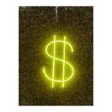dekoraven Dolar Logo Işaret Neon Led Tabela Duvar Dekoru 40X30Cm Sarı, dolars234