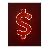 dekoraven Dolar Neon Şekiller Işaret Neon Led Dekoratif Duvar Aydınlatması Neon Duvar Yazısı Kırmızı 36x16 cm, dolarnew