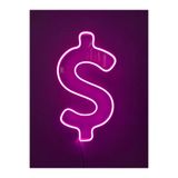 dekoraven Dolar Neon Şekiller Işaret Neon Led Dekoratif Duvar Aydınlatması Neon Duvar Yazısı Pembe, dolarnew