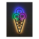 dekoraven Dondurma Ice Cream Led Işıklı Ahşap Tabela, dondurma2