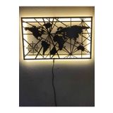 Dekoraven Dünya Haritası Led Işıklı Dekoratif Tablo