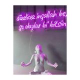 Dekoraven Düzelicez Inşallah Ve Şu Olaylar Bi Bitsin Yazı Neon Led Tabela Kafe Neon(70X40Cm), düzelravpink