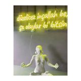 Dekoraven Düzelicez Inşallah Ve Şu Olaylar Bi Bitsin Yazı Neon Led Tabela Kafe Neon(70X40Cm), düzelravsar