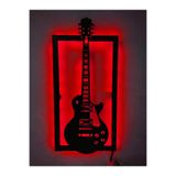 Dekoraven Elektro Gitar Led Işıklı Ahşap Tablo, elektroravenkı