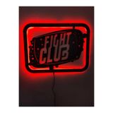Dekoraven Fight Club Led Işıklı Ahşap Tablo, fighredraven