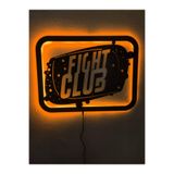 Dekoraven Fight Club Led Işıklı Ahşap Tablo, figsar1raven