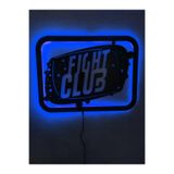 dekoraven Fight Club Led Işıklı Ahşap Tablo mavi