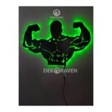 dekoraven Fitness-Gym Led Işıklı Duvar Tablosu, kaslı