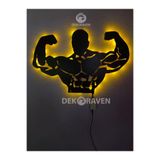 dekoraven Fitness-Gym Led Işıklı Tablo amber sarısı