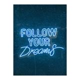 dekoraven Follow Your Dreams Yazılı Neon Led Tabela Dekoratif Aydınlatma 60X40 Cm Turkuaz, followtour
