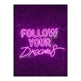 Dekoraven Follow Your Dreams Yazılı Neon Led Tabela Dekoratif Aydınlatma(60X40Cm), followyoupik