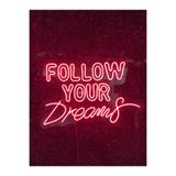 Dekoraven Follow Your Dreams Yazılı Neon Led Tabela Dekoratif Aydınlatma(60X40Cm), followyoured