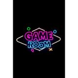 dekoraven Game Room Oyuncu Odası Gamer Neon Tabela Dekoratif Aydınlatma 70x40cm Pembe-Turkuaz, gamerroomneon21