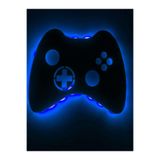dekoraven Gamepad Dekoratif Led Işıklı Ahşap Tablo Mavi 55x40 cm, gameped