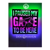 dekoraven Gamer Led Işıklı Ahşap Tablo ıpause