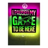 dekoraven Gamer Led Işıklı Ahşap Tablo pembe-yeşil-sarı
