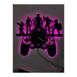 dekoraven Gamer Led Işıklı Duvar Saati Pembe 55x35 cm, gamersaat