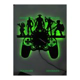 dekoraven Gamer Led Işıklı Duvar Saati Yeşil 55x35 cm, gamersaat