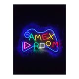 dekoraven Gamer Room Yazılı Neon Tabela Led Işıklı Oyuncu Odası Dekorasyonu Duvar Dekoru