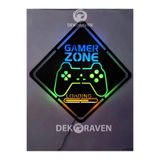 dekoraven Gamer Zone Led Işıklı Ahşap Tablo, CFHRVZ56