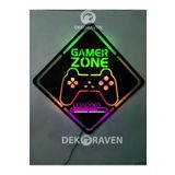 dekoraven Gamer Zone Led Işıklı Ahşap Tablo GKMPRXY1