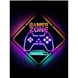 dekoraven Gamer Zone Led Işıklı Tablo amber sarısı - pembe - yeşil