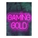 dekoraven Gaming Gold Gamer Neon Led Tabela Dekoratif Aydınlatma 70x50 Cm, gaminggold