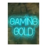 dekoraven Gaming Gold Gamer Neon Led Tabela Dekoratif Aydınlatma 70x50 Cm Turkuaz, gaminggold