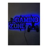 Dekoraven Gaming Zone Led Işıklı Oyuncu Gamer Tablo - Ahşap Duvar Dekorasyon, gamingmave