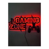 Dekoraven Gaming Zone Led Işıklı Oyuncu Gamer Tablo - Ahşap Duvar Dekorasyon, gamingrgbledravenb