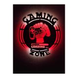 dekoraven Gaming Zone Led Işıklı Tablo kırmızı-beyaz