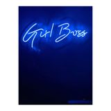 dekoraven Girl Boss Neon Tabela Led Dekoratif Duvar Aydınlatması Mavi 60X25Cm, girlboss1