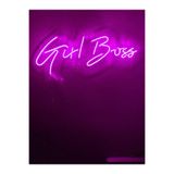 dekoraven Girl Boss Neon Tabela Neon Yazı Led Dekoratif Duvar Aydınlatması Pembe 60X25Cm, girlboss1