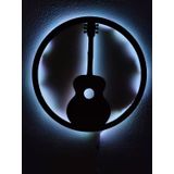 dekoraven Gitar Işıklı Tablo beyaz