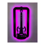 dekoraven Gitar Led Işıklı Ahşap Dekoratif Tablo pembe