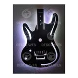 dekoraven Gitar Led Işıklı Tablo beyaz