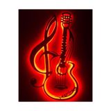 Dekoraven Gitar Ledli Duvar Süsü Mdf Tablo Duvar Aksesuarı Ahşap Tablo, 59012341458961