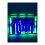 dekoraven Gitarlar - Ledli Siyah Mdf Tablo -37x52 siyah