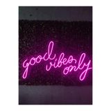 dekoraven Good Vibes Only Neon Led Tabela Dekoratif Aydınlatma 80x45 Cm Pembe, goodvibs45