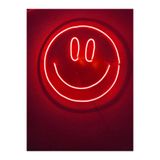 dekoraven Gülenyüz Neon Emoji Smile Neon Led Dekoratif Duvar Aydınlatması 30X30Cm Kırmızı, smile30
