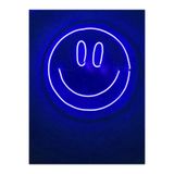 dekoraven Gülenyüz Neon Emoji Smile Neon Led Dekoratif Duvar Aydınlatması 30X30Cm Mavi, smile30