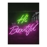 Dekoraven Hi Beautiful Neon Led Dekoratif Duvar Aydınlatması Neon Duvar Yazısı, hibeyeşilpin2raven