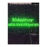 dekoraven İki Okeyim Var Ama Sana Bitiyorum Yazılı Neon Led Tabela 80x35 Cm Yeşil, ikiokey