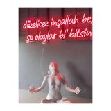 dekoraven Inşallah Ve Şu Olaylar Bi Bitsin Yazı Neon Led Tabela Kafe Neon 70X40Cm Kırmızı, düzelicez