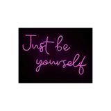 dekoraven Just Be Yourself Neon Yazı Led Tabela Dekoratif Aydınlatma 60x30 Cm Pembe, justrav1
