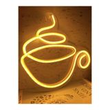 dekoraven Kahve Fincanı Dekoratif Neon Led Gece Aydınlatması, Kahve Fincanı