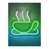 Dekoraven Kahve Neon Tabela Coffee Neon Led Dekoratif Duvar Aydınlatması Neon Duvar Dekorasyonu, yeşkahvraven1